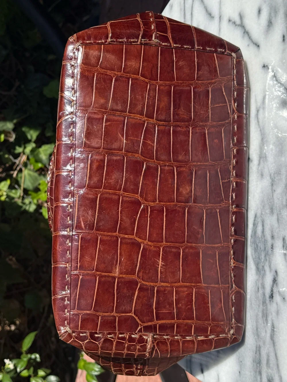 Vintage 1980s Fendi ‘Adele 1327’ Brown Alligator Doctor Style Hand Bag